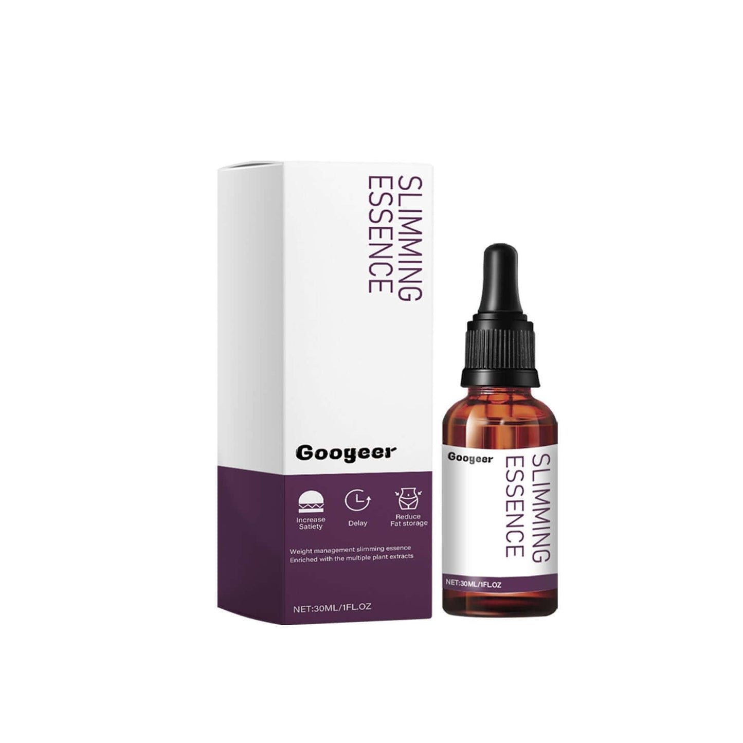 Googeer Slimming Essence 30ml bottle and packaging for body care and weight management.