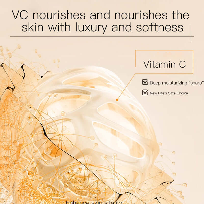 Vitamin C facial care solution promoting skin vitality with luxurious hydration and softness.