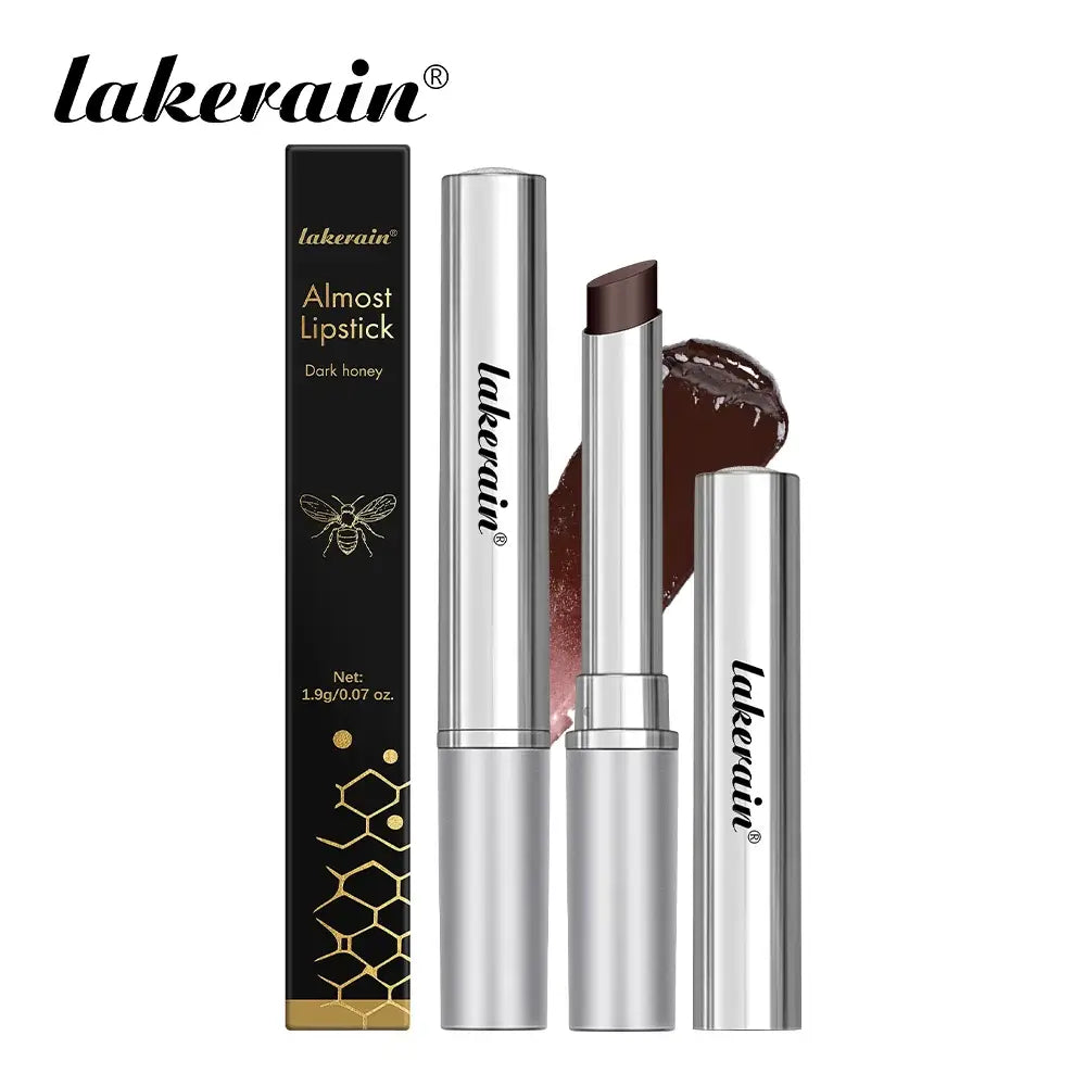 Lakerain Almost Lipstick in Dark Honey, offering a long-lasting black honey shade for moisture and nutrition.