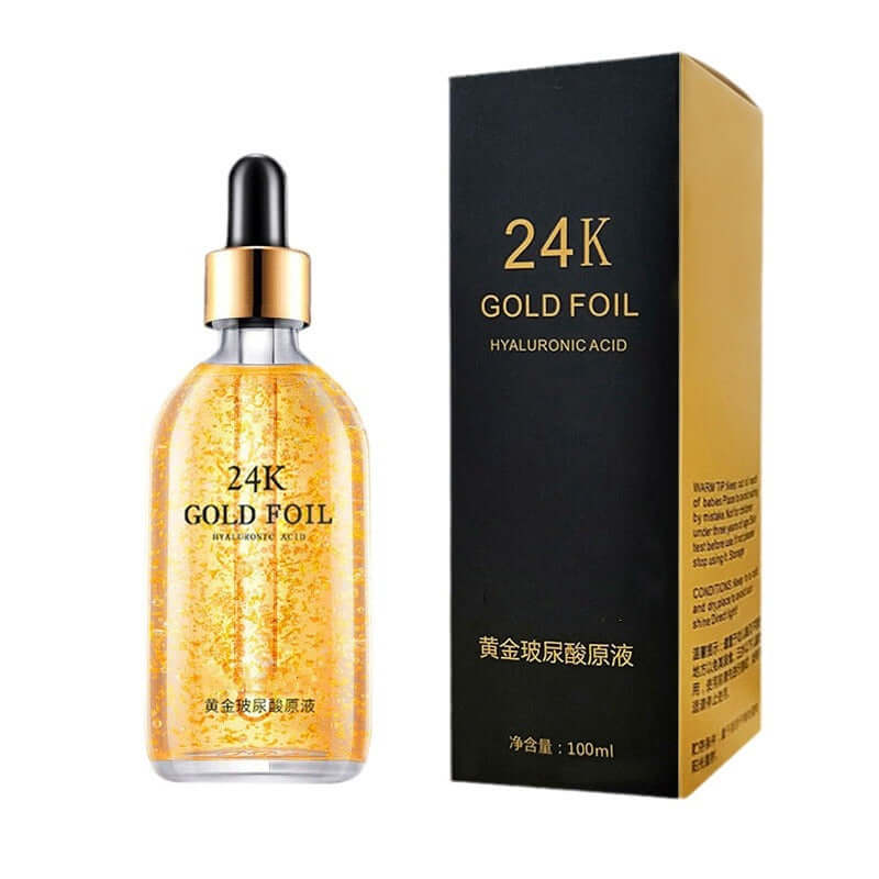 24K ginseng skin care essence with gold foil, 100g, hyaluronic acid, rejuvenating facial essence
