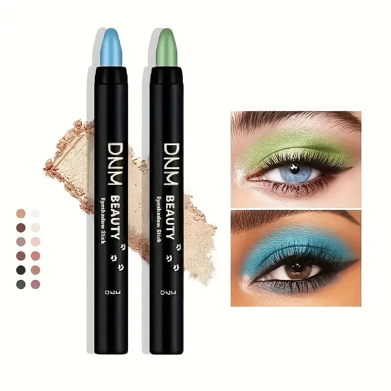 Waterproof glitter eyeliner set featuring blue and green shades for vibrant eye makeup looks.
