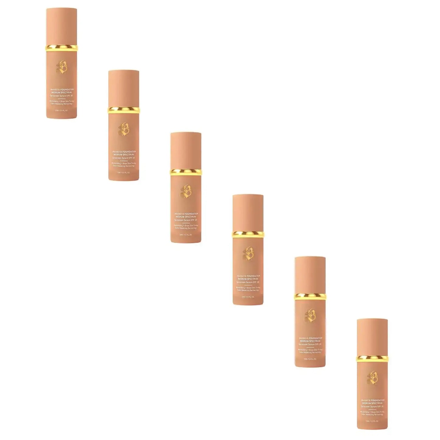 (1/6 PC) 2024 Hot Foundation with SPF50+ showcasing four light spectrums in elegant packaging.