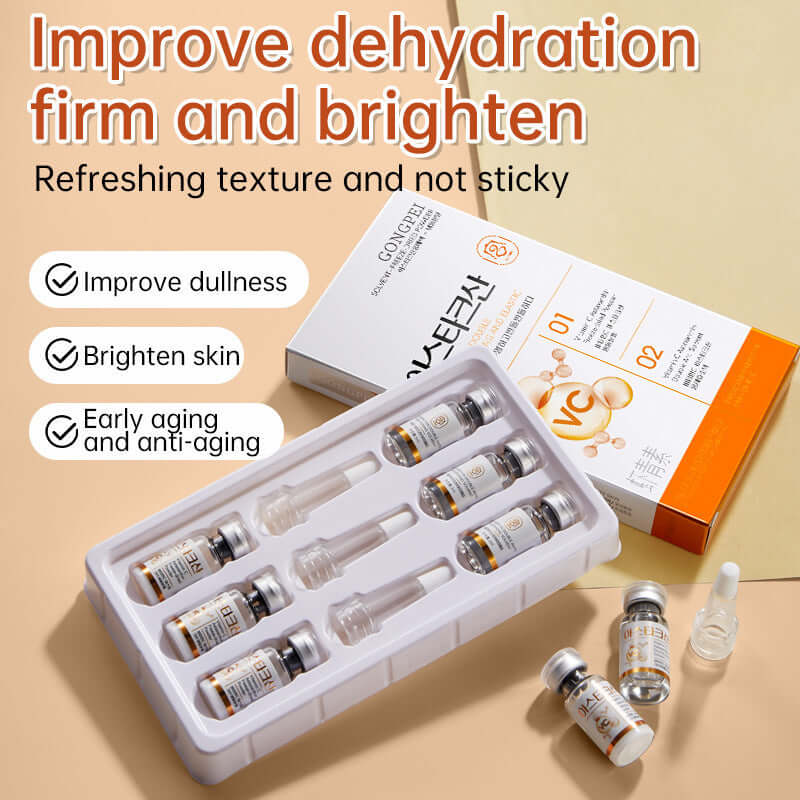 Gongpei Astaxanthin skin care products, including serums for hydration, firming, and brightening skin.