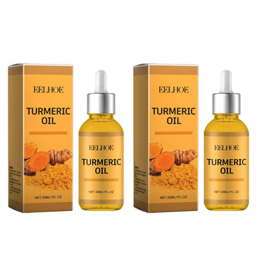 Turmeric Facial Oil by eelhoe for skin moisturizing, lightening, and repair in 30ml glass bottles.