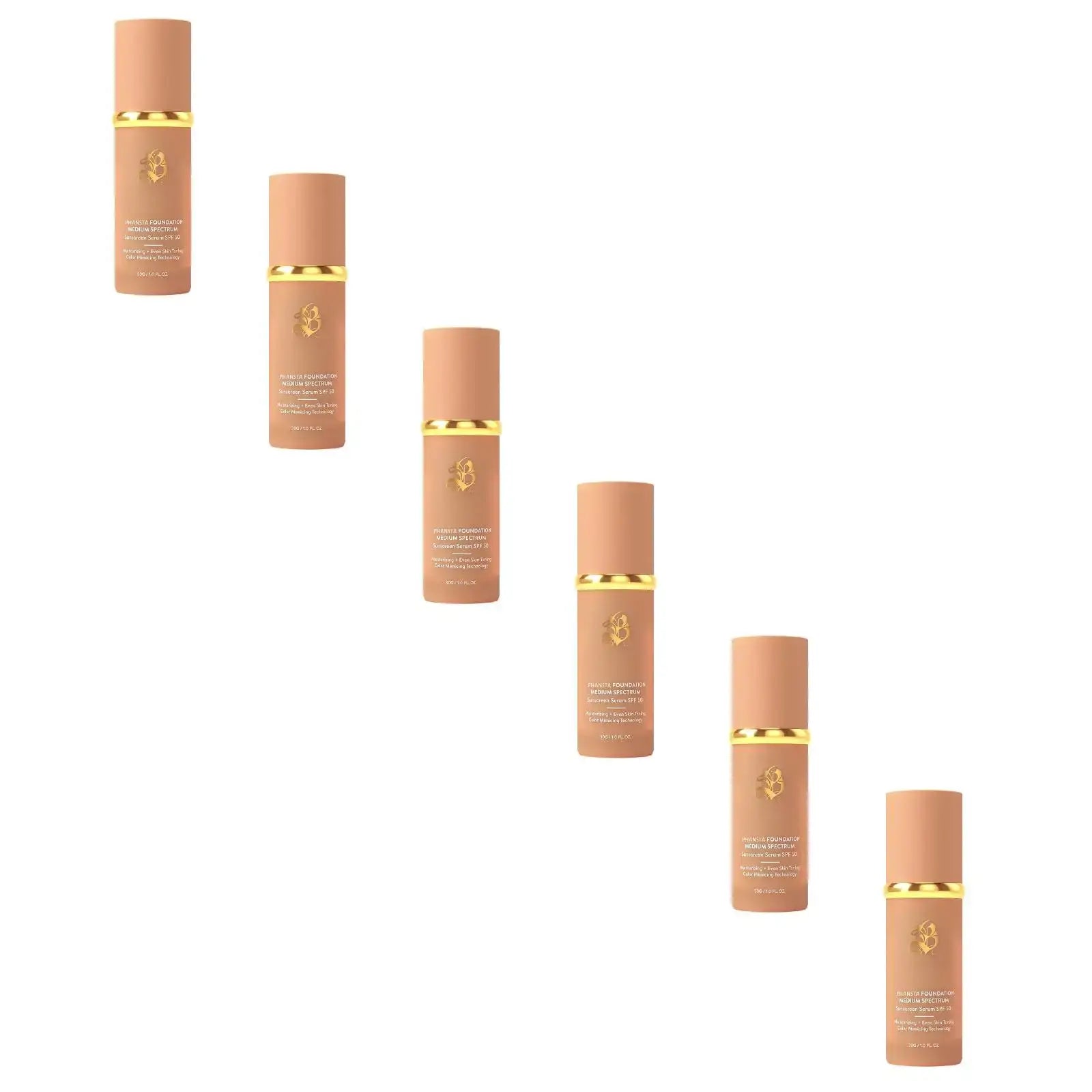 (1/6 PC) 2024 Hot Foundation with SPF50+ showcasing four light spectrums in elegant packaging.